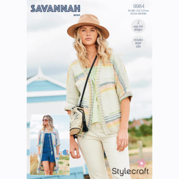 Stylecraft Savannah Aran Ladies Cardigans 9984 Knitting Pattern Download  