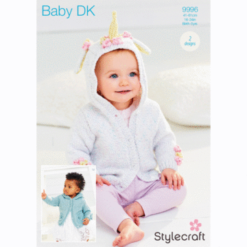 Stylecraft Baby Sparkle DK Unicorn Jacket & Hoodie 9996 Knitting Pattern PDF  