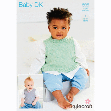 Stylecraft Baby Sparkle DK Tank Tops 9998 Knitting Pattern Download  