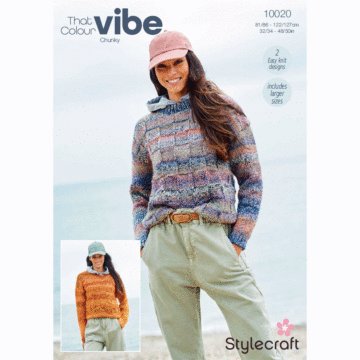 Stylecraft That Colour Vibe Chunky Ladies Sweaters 10020 Pattern PDF  