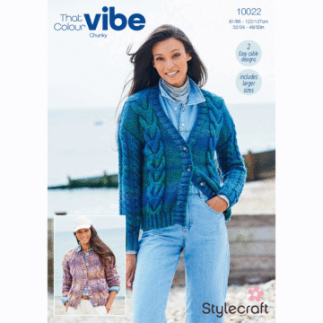 Stylecraft That Colour Vibe Chunky Ladies Cardigans 10022 Pattern PDF  