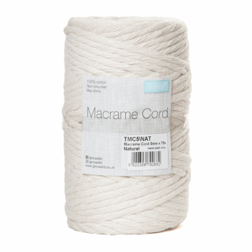 Reel of Macrame Cotton Cord Natural 5mm x 75m