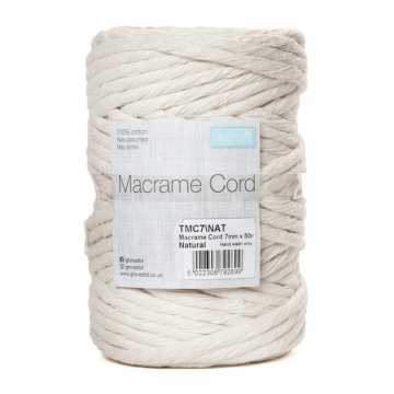 Reel of Macrame Cotton Cord Natural 7mm x 50m