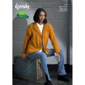 Wendy Knits Recycled Super Chunky Ladies Jacket Pattern 7004 